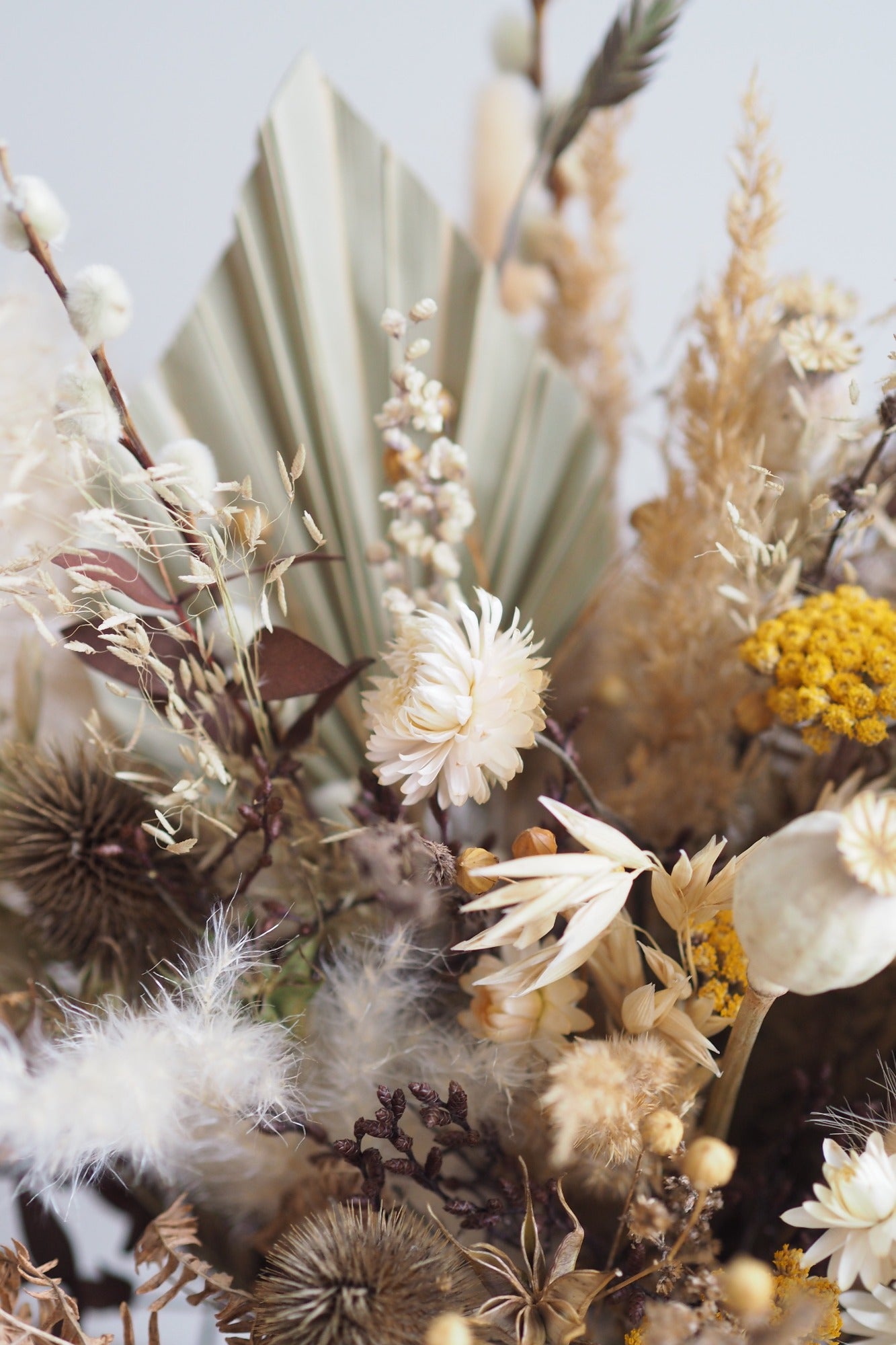 Bouquet de fleurs séchées palette naturelle Capricieux taille L - Crédits photos : Copyright © Capricieux